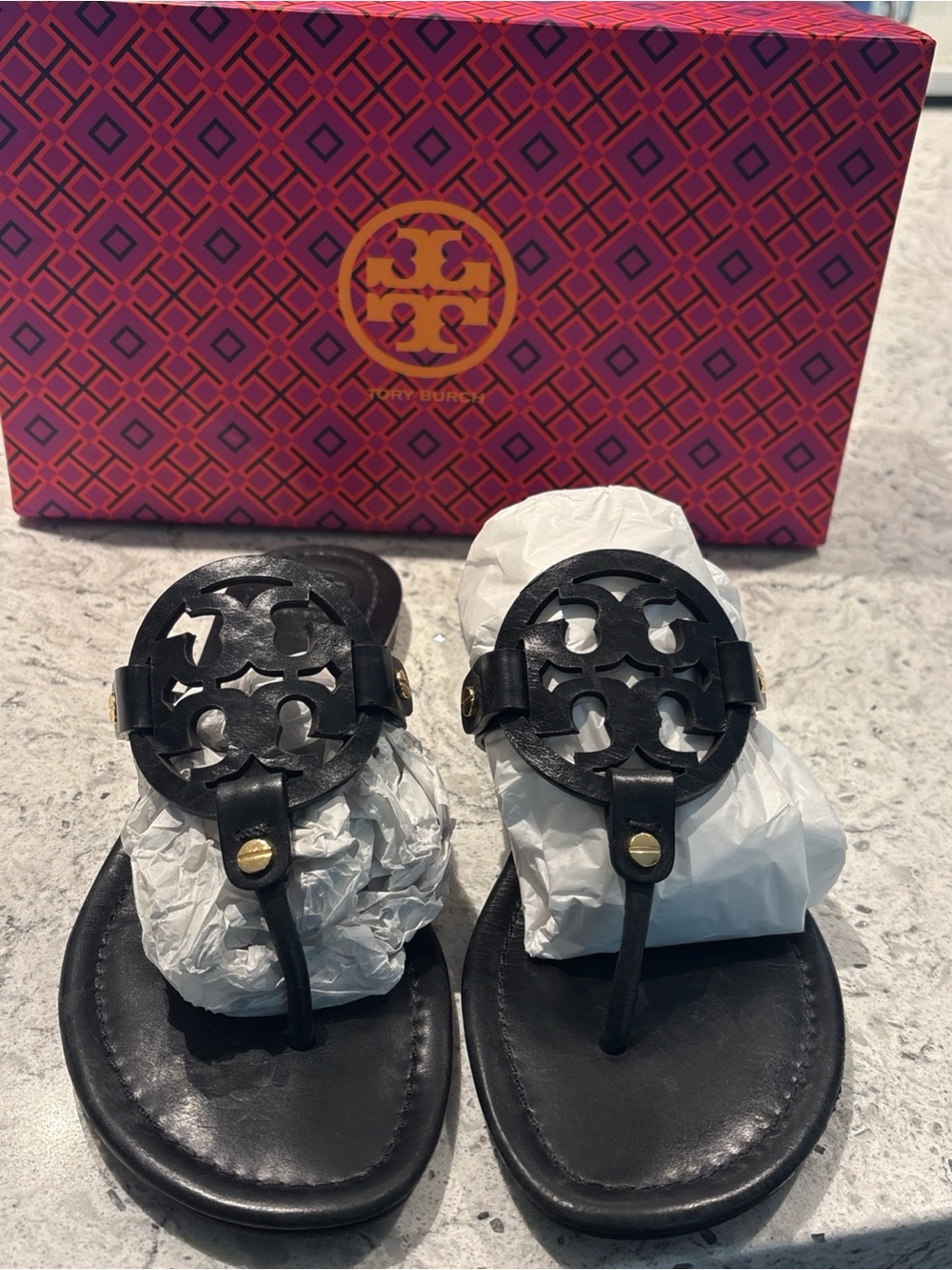 Tory Burch Women’s Perfect Black Miller Leather Sandals